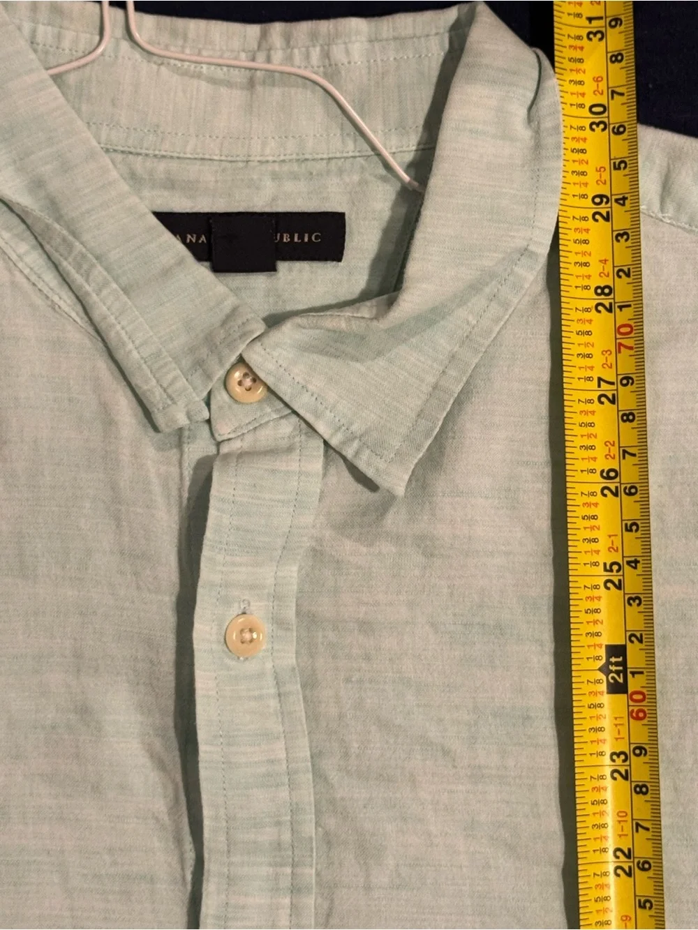 Men’s Large Banana Republic Light Ocean Blue Button-Down Long Sleeve Linen Shirt
